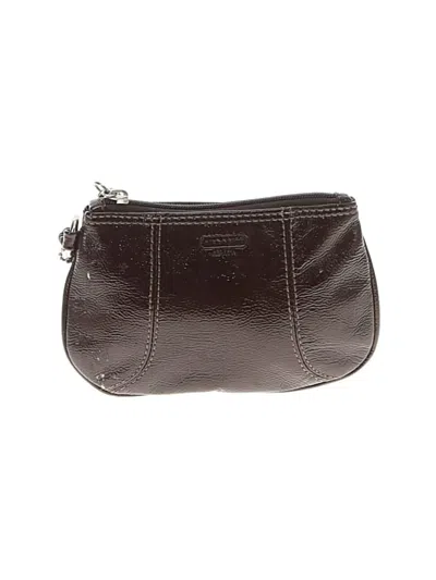 Pre-owned Coach Leather Wristlet In Brown