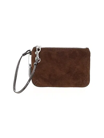 Pre-owned Coach Leather Wristlet In Brown