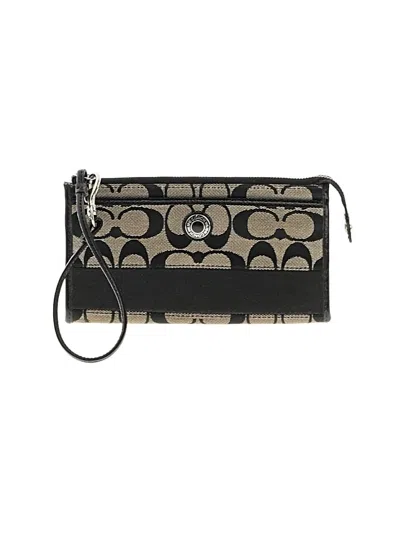 Pre-owned Coach Leather Wristlet In Gold