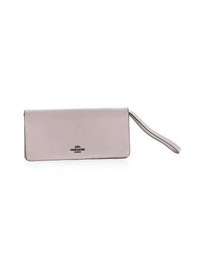 Pre-owned Coach Leather Wristlet In Pink