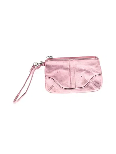 Pre-owned Coach Leather Wristlet In Pink