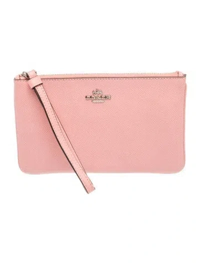 Pre-owned Coach Leather Wristlet In Pink