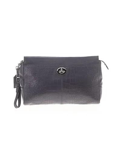 Pre-owned Coach Leather Wristlet In Purple