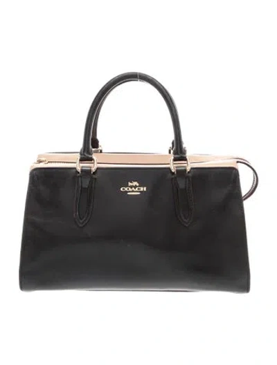 Pre-owned Coach Leather X Selena Gomez Grace Satchel In Black