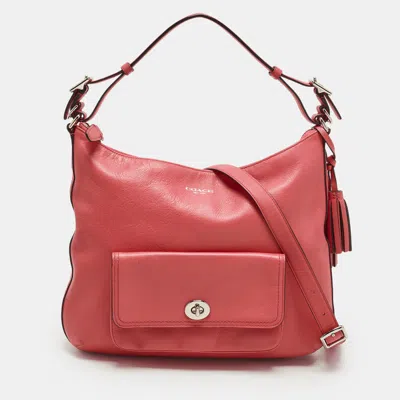 Pre-owned Coach Legacy Courtenay Coral Orange Leather Hobo