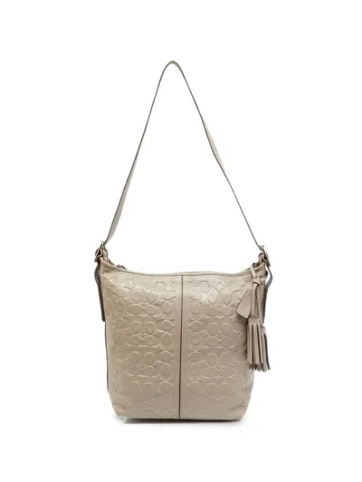 Pre-owned Coach Legacy Tassel Shoulder Bag In Neutral