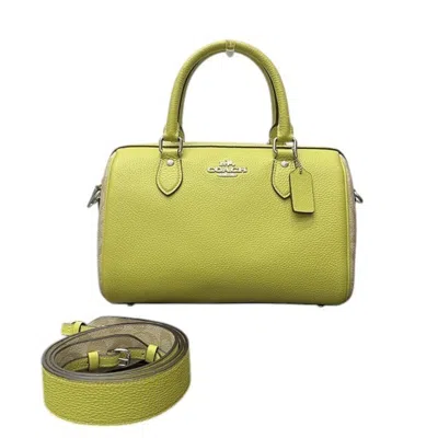 Pre-owned Coach Lemon Yellow Pvc Leather Handbag Shoulder Bag () In Multi