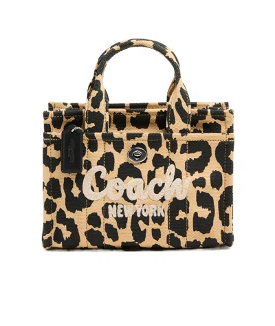 Coach Leopard Cargo 26 Tote Bag In Beige