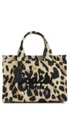 Coach Leopard Cargo Tote 20 B4/natural Leopard