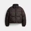 Coach Leopard Print Reversible Puffer Jacket In Recycled Polyamide In Brown