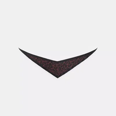Coach Leopard Print Silk Elongated Triangle Scarf In Brown