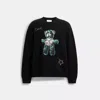 Coach Lightweight Bear Graphic Sweater In Black