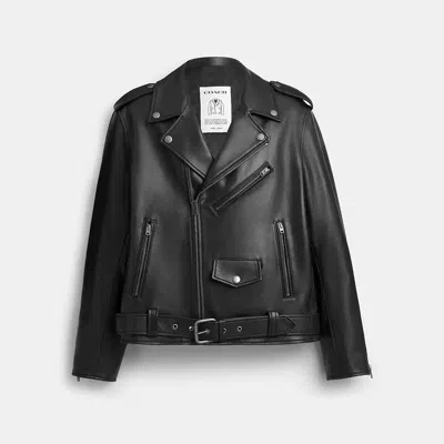 Coach Lightweight Moto Jacket In Black