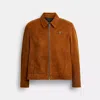 Coach Leichte Wildlederjacke Mit Heritage C In Brown