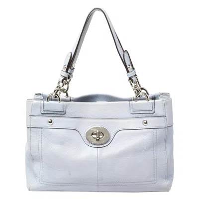 Coach Lilac Leather Penelope Tote In Blue