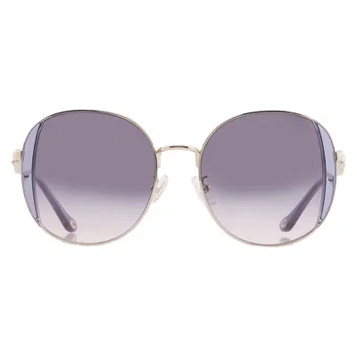 Coach Lilac Peach Gradient Round Ladies Sunglasses Hc7176b 900536 54 In Purple