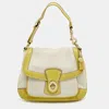 COACH COACH LIME/CREAM CANVAS AND LEATHER LEGACY ALI HOBO