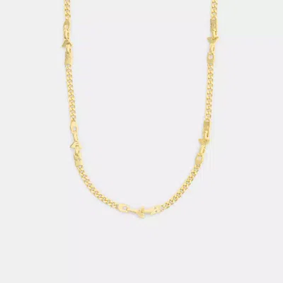 Coach Link Necklace In Gold