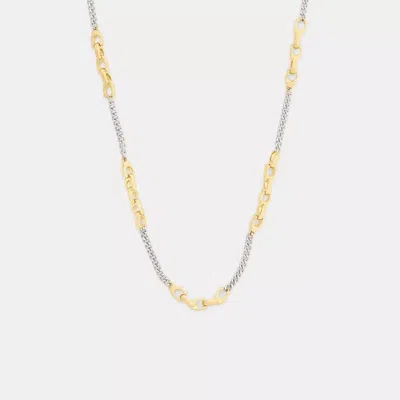 Coach Linked C Necklace In Gold
