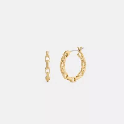 Coach Linked C Small Hoop Earrings In Gold