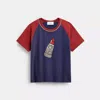 Coach Lipstick Graphic Raglan T Shirt In Organic Cotton In Multi