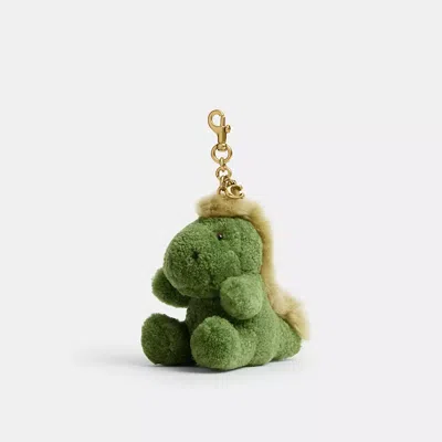Coach Little Rexy Dino Plushie Bag Charm In Shearling In Green