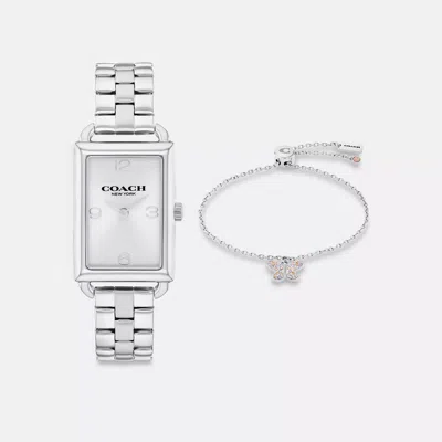 Coach Liz Watch Gift Set, 30 Mm X 22 Mm In Grey