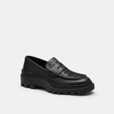 Coach Loafer In Signature Leather In Black