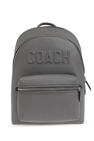 Coach Logo Backpack In Gray