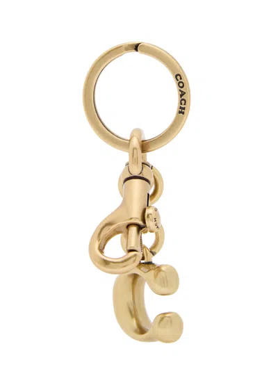 Coach Logo Bag Charm In Gold