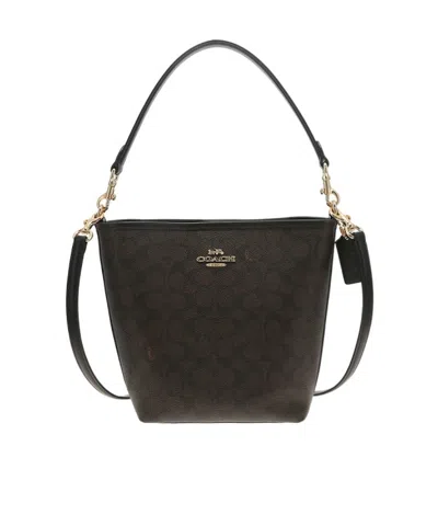 Coach Logo Bucket Shoulder Bag In Black