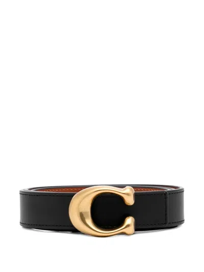 Coach Logo-buckle Belt In Brown