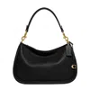 Coach Logo-charm Shoulder Bag In Black