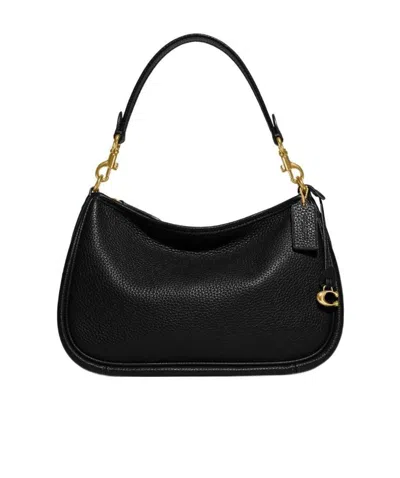 Coach Logo-charm Shoulder Bag In Black