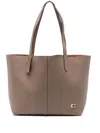 Coach Logo-charm Tote Bag In Brown