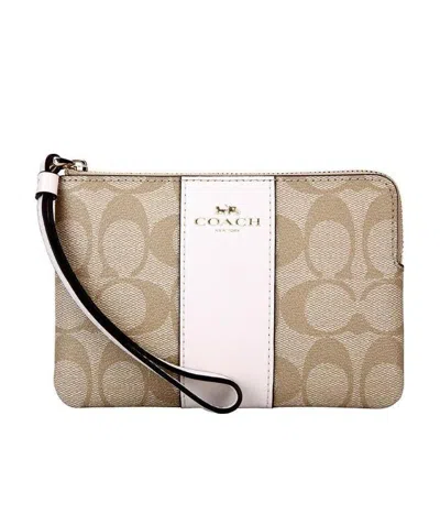 Coach Logo Clutch In Nude | ModeSens