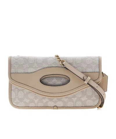 Coach Logo Cross-body Bag In Nude