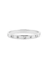 Coach Womens Rhodium Pegged C Monogram Hinged Cubic Zirconia And Brass Bangle In Silver