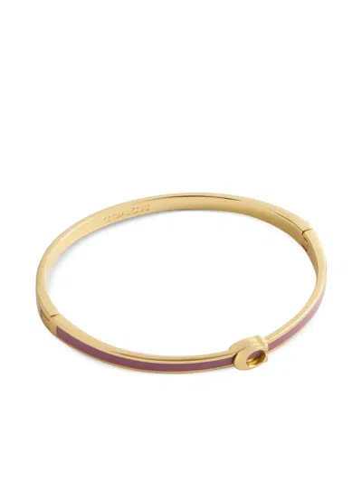 Coach Logo-detail Bangle Bracelet In Gold