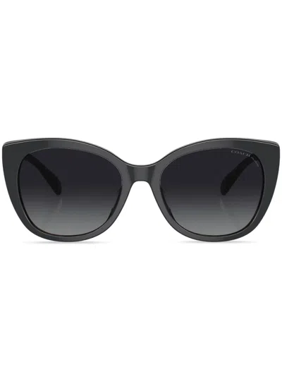 Coach Logo-detail Cat Eye Sunglasses In Black
