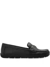Coach Logo-detail Leather Loafers In Black