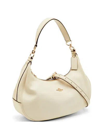 Pre-owned Coach Logo Detail Shoulder Bag In White