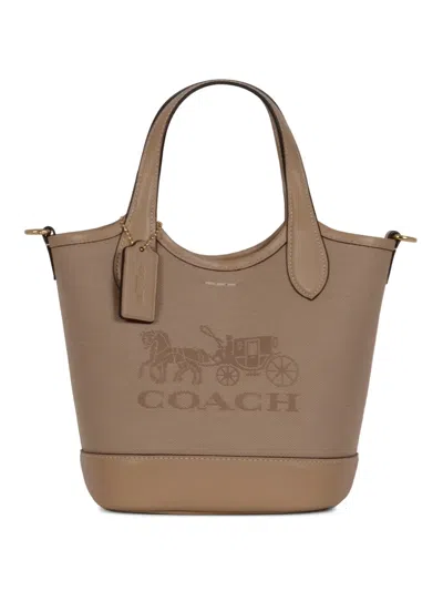 Coach Logo-detail Tote Bag In Neutral