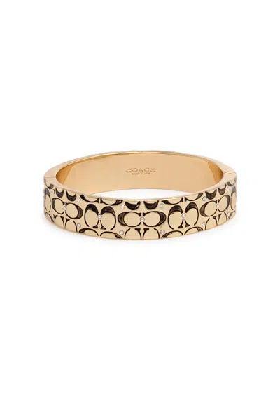 Coach Logo Embellished Bracelet In Gold