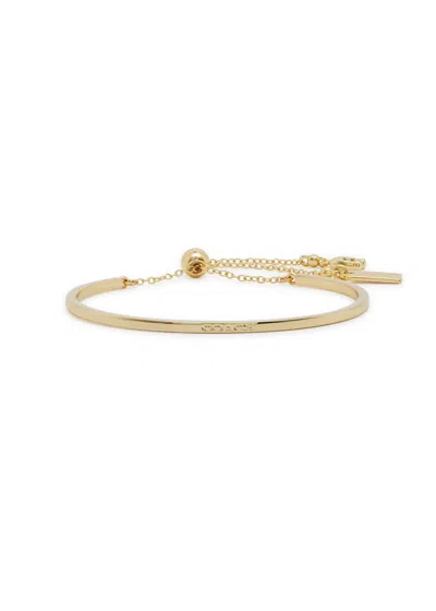 Coach Logo-engraved Bracelet In Gold