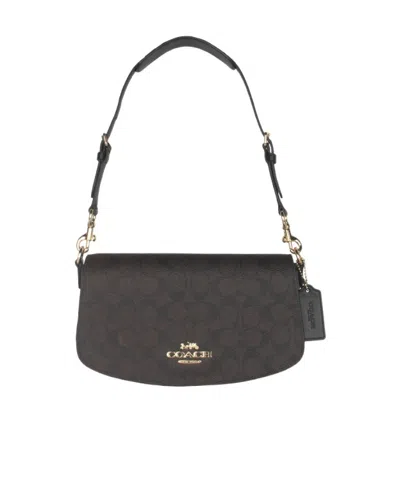 Coach Logo Flip Shoulder Bag In Black