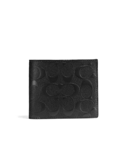 Coach Logo Folding Wallet In Black