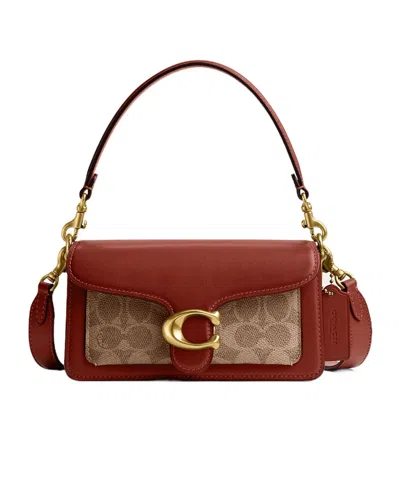 Coach Tabby Leather And Coated-canvas Shoulder Bag In B4/tan Rust
