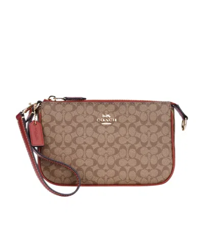 Coach Logo Hand-held Bag In Brown