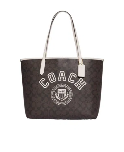 Coach Logo Handbag In Black